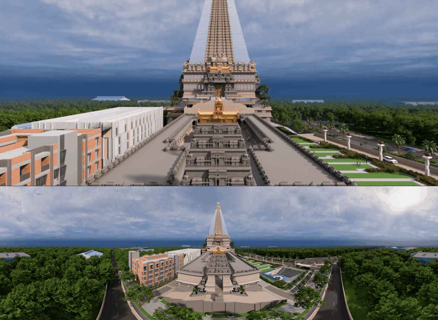 ISKCON Temple spiritual architecture VR visualization by CYMAX