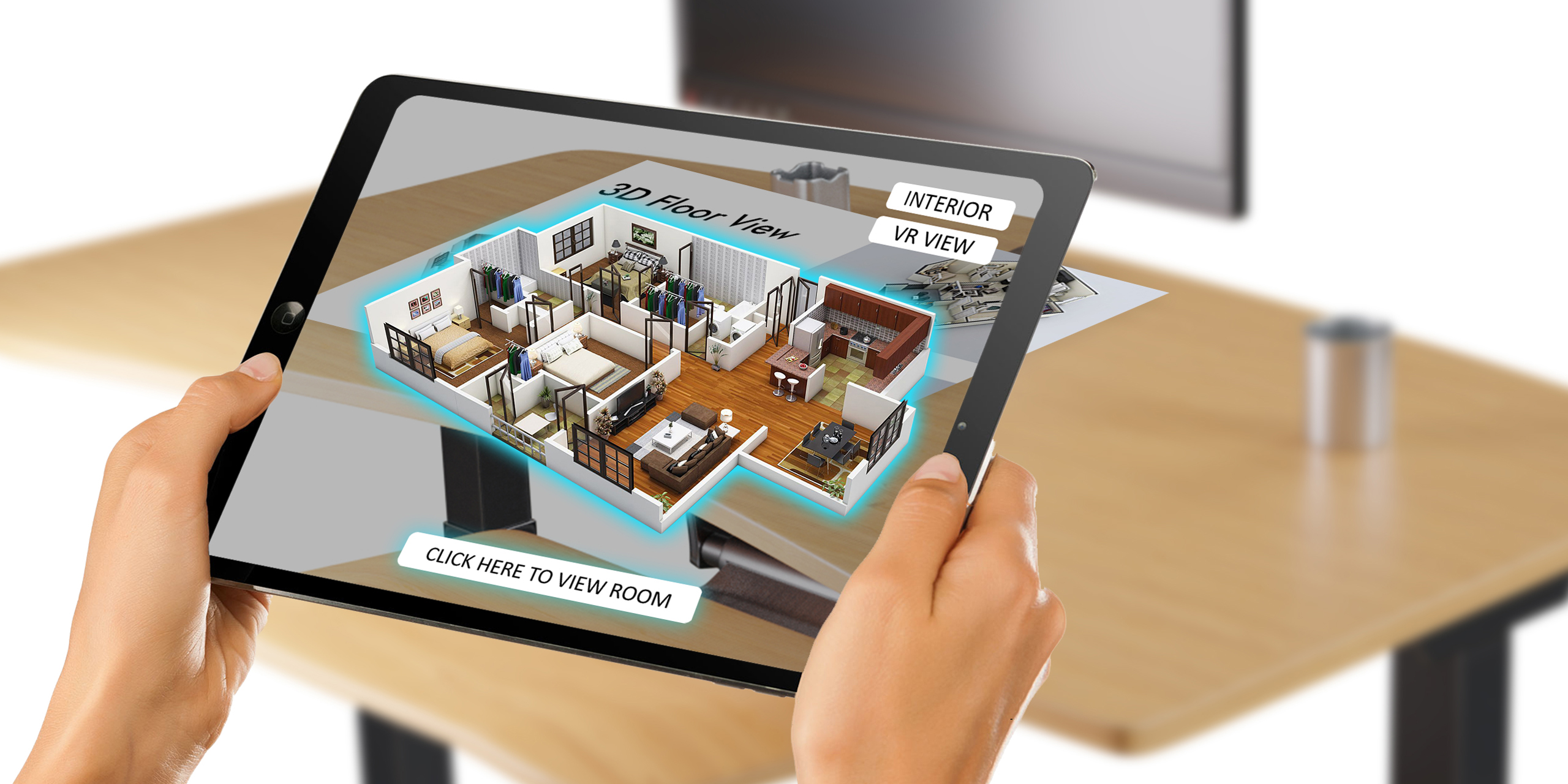Interactive AR tour of a sample residence